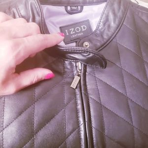 NWT Women's Izod Black Leather Jacket